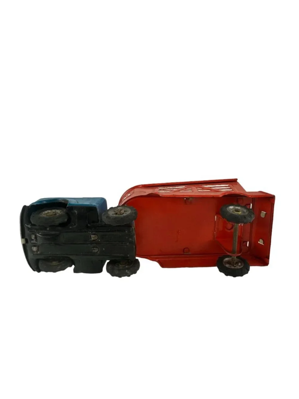 Vintage Unbranded Truck with Animal Trailer Die Cast Tin Metal Model Japan